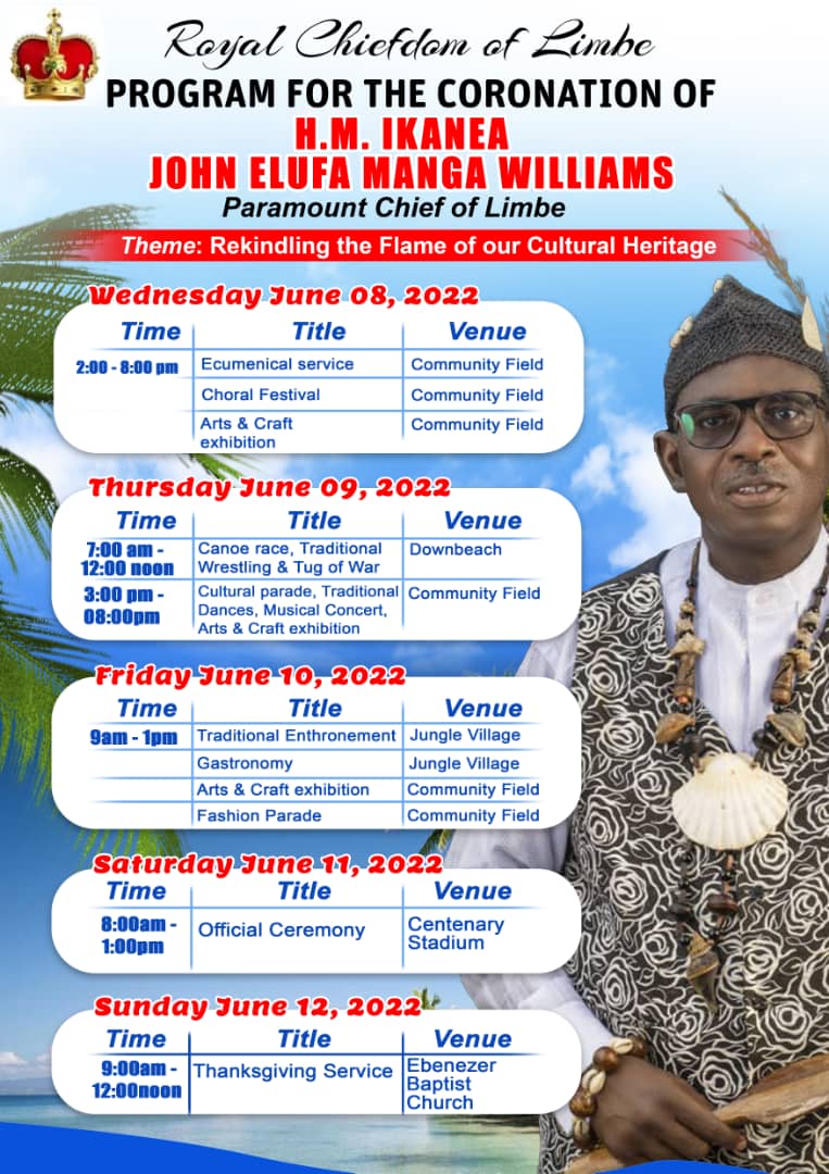 investinlimbe's tweet photo. #CoronationProgram
Limbe People Are Ready To Receive Their King🎊🎉
8-12 June: Five Memorable Days of Cultural Celebration You Can't Afford To Miss!
Be There...
#LimbeCoronation https://t.co/9xLnIMHTC0