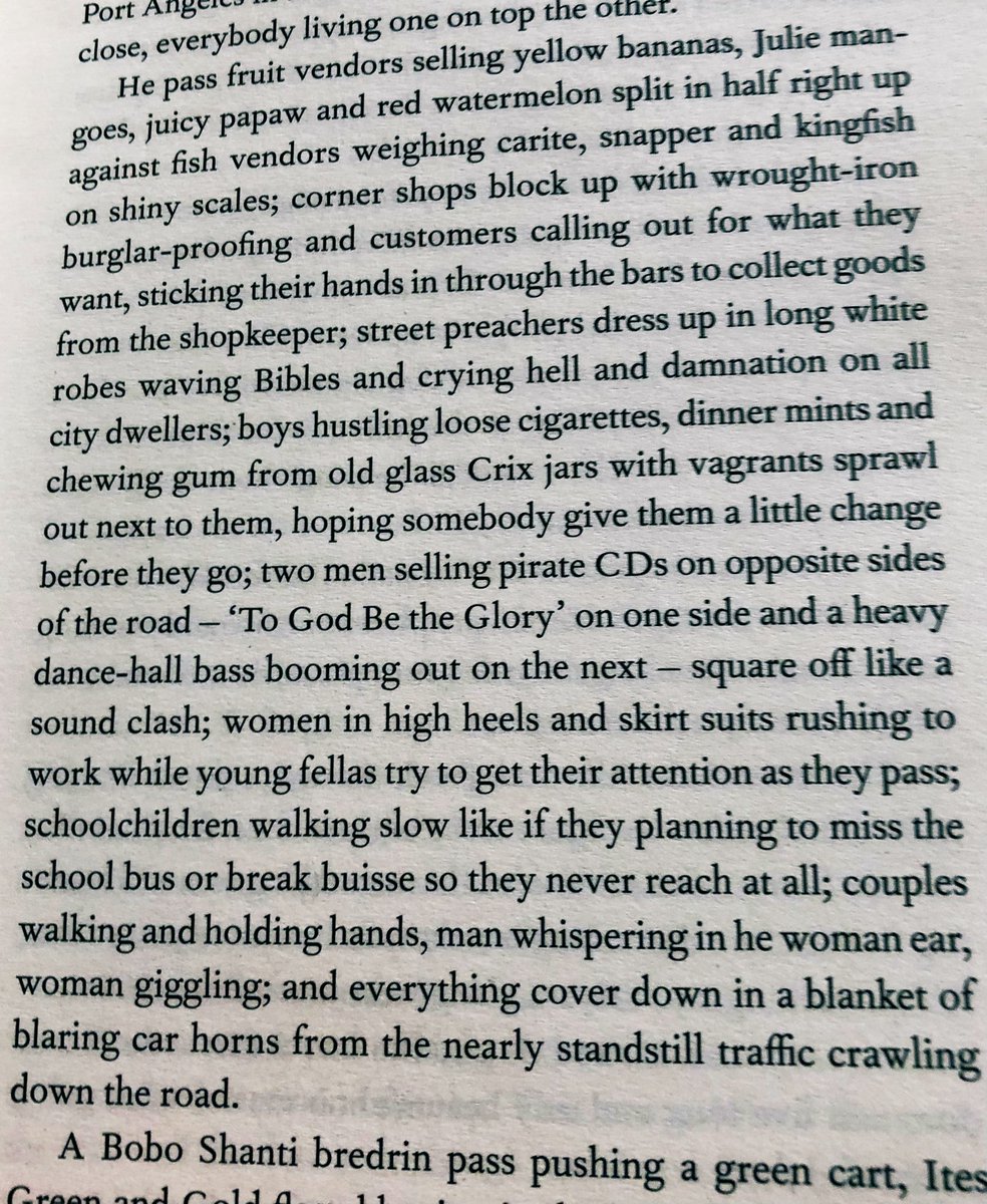 EnglishStaffs's tweet photo. A jam-packed bright, bustling rush of a #PerfectParagraph this dreary #MondayMorning  from #WhenWeWereBirds by @AyaRoots #AyannaLloydBanwo Immersive, vibrant &amp; a crash-course in the power of the semi-colon! #creole #CaribbeanLiterature #MagicalRealism https://t.co/mJELU4ZA36