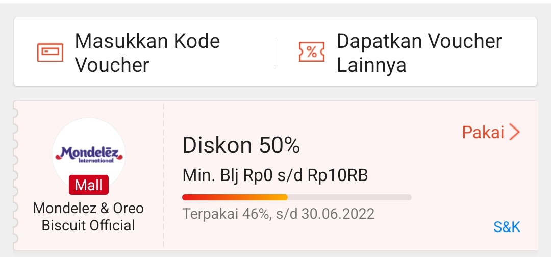 RacunBelanja's tweet photo. Diskon Mondelez 50%
Maksimal Rp10.000

Kode promo: MONDLIVE6

Input kodenya disini:
https://t.co/4NRO8ei3JG https://t.co/bG4AohrqHO