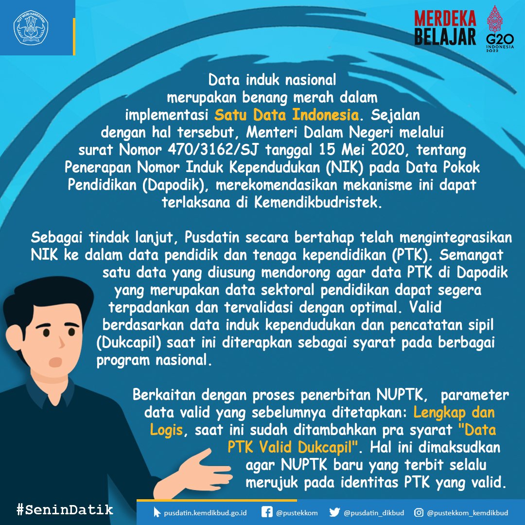 pusdatin_dasmen's tweet photo. #SahabatDatin, NIK dan identitas PTK yang valid Dukcapil merupakan syarat menjadi calon penerima NUPTK? Sudah valid-kah data PTK di satuan pendidikanmu?
 Yuk segera lakukan perbaikan data PTK !!! 
Simak dan cermati Langkah perbaikannya!! 
#senindatik 
#datadanstatistikpendidikan https://t.co/iFpmvNHMOS