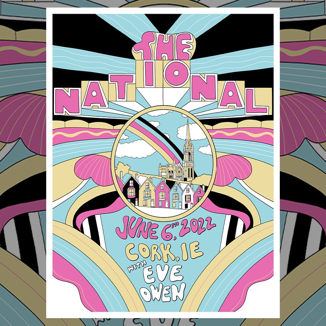 TheNational's tweet image. We're excited to be back in Cork, IE this evening as part of the Live at the Marquee concert series. @EveOwenMusic joins us, once again. See you soon.

Poster designed by Jess Rotter
Printed by Die Siebdrucker