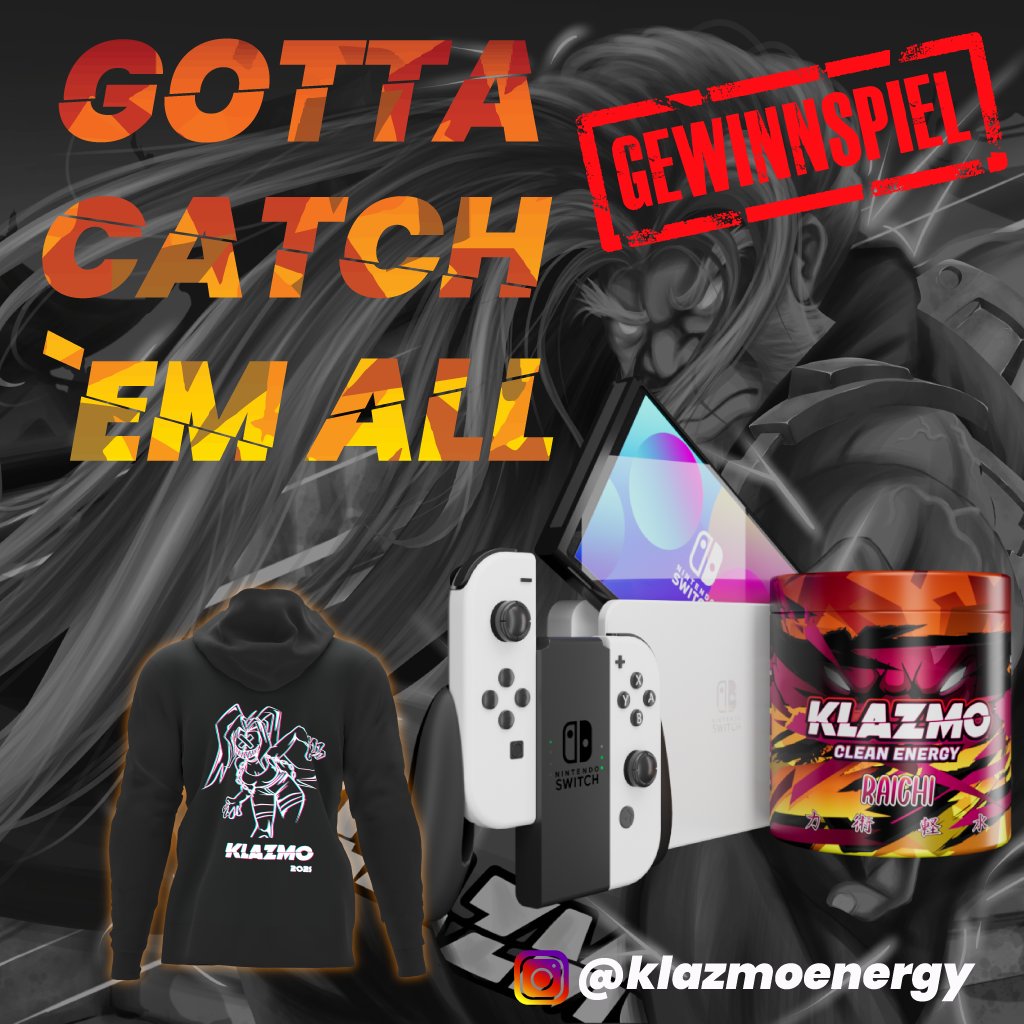 🥭Raichi ist Live🥭
Gewinne eine Nintendo Switch OLED inkl. 2 Spielen🤯Dazu nehmen alle Besteller ab 50€ an der Verlosung vom Kyoki Hoodie teil!

Laufzeit: 06.06.22 – 19.06.22

▶ Folge <a href="/klazmoenergy/">KLAZMO ®</a> auf Twitter
▶ Bestelle bis zum 19.06.2022 und lande im Lostopf
▶ 1€  = 1 Los
