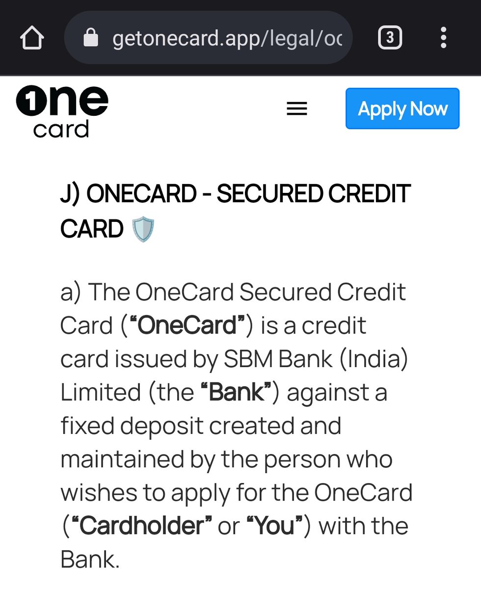 pharma_world's tweet photo. @OneCardHelp Dear Kris @GetOneCardIN PFA screenshot of MITC taken from page https://t.co/1VHy0tRS09
as discussed update this to clearly state that Secured is just an internal term, will be marked unsecured to CIBIL,
&amp; update section C &amp;  D to state minimum FD amount as 2000 https://t.co/YTx6TYxt0x