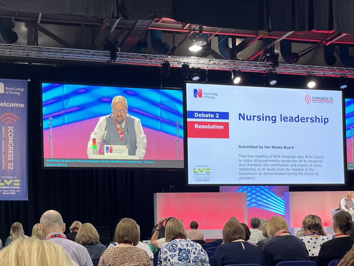 Resolution 2 proposed by Steven Watson @RCNWales Board supported by @RCNMandLForum on #NursingLeadership, calling for @theRCN Council to lobby UK governments to recognise/champion the contribution & impact of nurse leadership at all levels.
#SeniorNurseLeaders 
#RCNMandL 
#RCN22