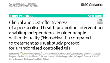 Our new paper - protocol for a national multisite RCT of a new service based in the voluntary sector to support older people with mild frailty to remain independent rdcu.be/cOYaM @CAPS_UCL @CAvgerinou @HDEMCOP @drandyclegg @drbengardner @JillManthorpe @rachmareehunter