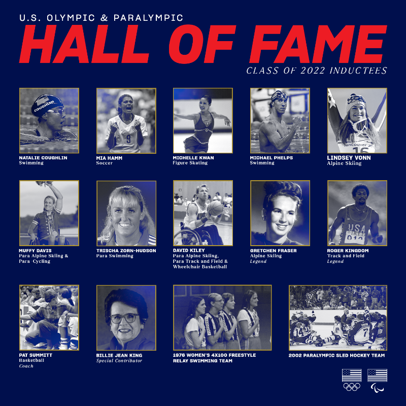 TeamUSA's tweet photo. History made. Legacy cemented. 🇺🇸

Meet the #TeamUSAHOF, Class of 2022.