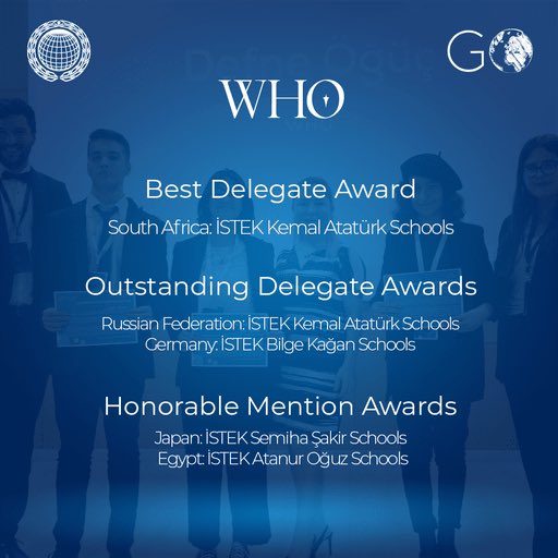 istekmun's tweet photo. Dear Delegates,
You worked so hard and deserved your awards. Here is the awards for the winners. We can’t wait to see you next year!
#ISTEKMUN https://t.co/t5UAzjkBky