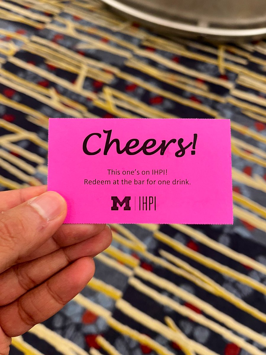 Thanks for letting me crash the reception last night, <a href="/UM_IHPI/">U-M IHPI</a>.
<a href="/stankalatamd/">Stan Kalata</a> and I discussed Generalized Synthetic Controls over beer and wine - what more could I have asked for? #ARM2022