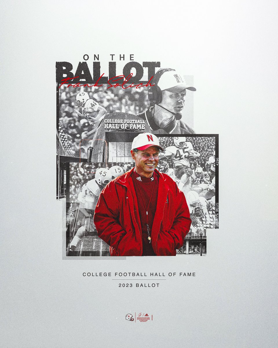 HuskerFootball's tweet photo. Congratulations to former Husker coach &amp; player Frank Solich on being named to the 2023 College Football Hall of Fame Ballot!

#GBR https://t.co/MjPC3oKjxd