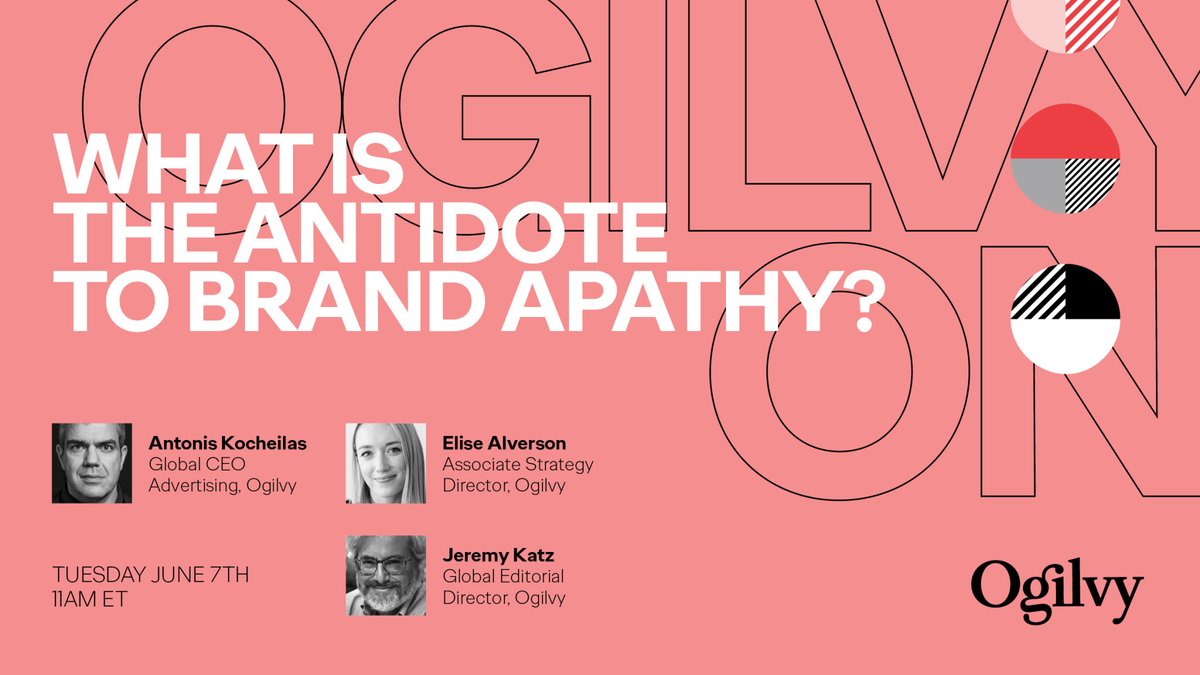 On TUESDAY, join Antonis Kocheilas, Elise Alverson, & Jeremy Katz for a look at the striking new findings from @Ogilvy & WARC's research into the secrets of brand affinity & impactful success. Exclusively on #OgilvyOn.

Register NOW: bit.ly/3zeyuXI