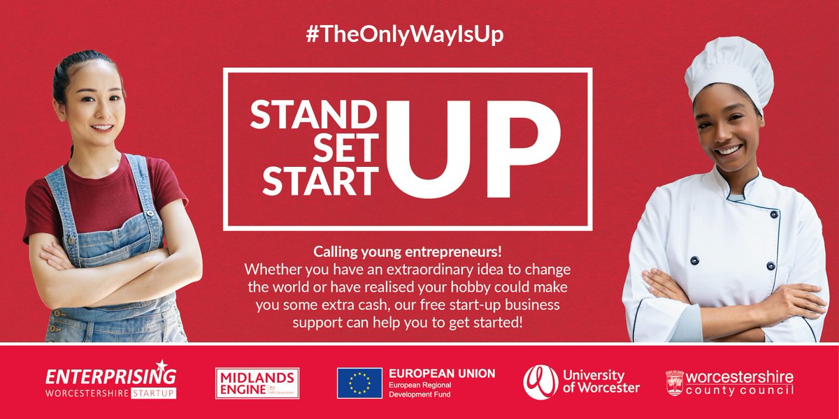 Calling young Worcestershire entrepreneurs!  📣

We are running FREE workshops in June for young people who want to start their own business. 

Book your place 👉 bit.ly/EnRich

#EnterprisingWorcs <a href="/worcester_uni/">University of Worcester</a> #YoungEntrepreneurs #StartUp
#TheOnlyWayIsUp