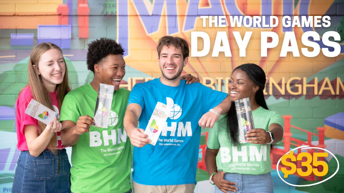 Let Summer '22 be the best one yet with the NEW DAY PASS 😎

The World Games Day Pass allows General Admission to all sporting events in #TWG2022. Simply choose your day, and venue hop for only $35. 

Join the world's biggest sports party today! → bit.ly/3tiOpjZ