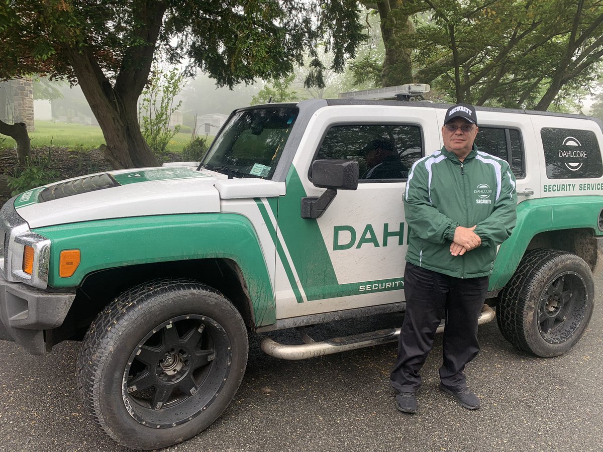 Dahlcore's tweet photo. While other security companies force their Officers to drive clown cars and wear itchy uniforms, Dahlcore has Badass Hummers and Mustangs for patrol vehicles and shirts that don’t stand up on their own.#HardcoreDahlcore #statenisland #securityjobs https://t.co/AstOgk9cjm