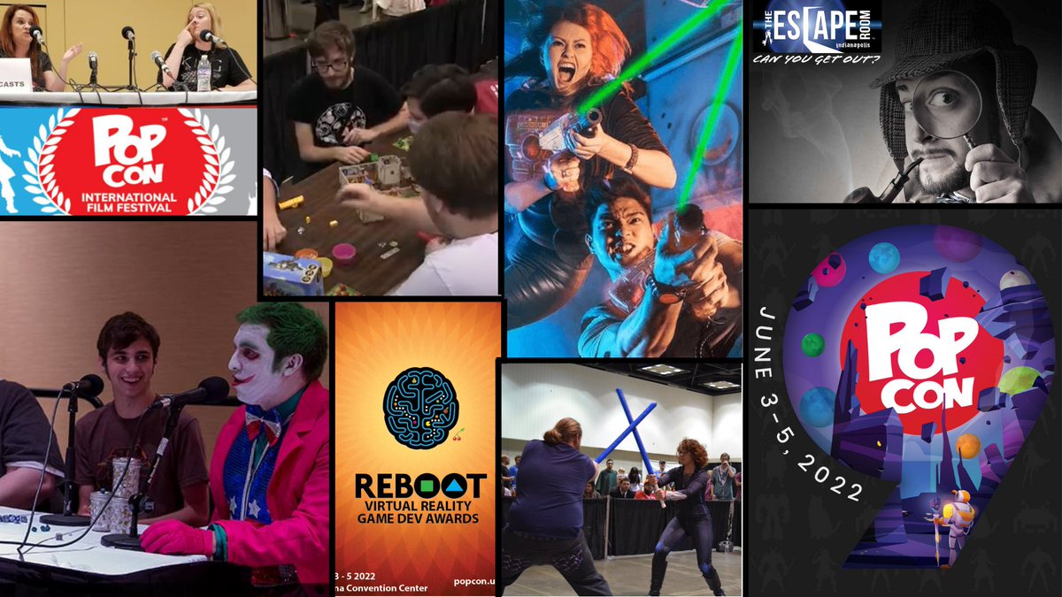 PopConNation's tweet photo. PopCon is an immersive #popculture experience! Experience virtual reality, laser tag, escape rooms, board games, the PopCon International Film Festival, the PopCon Podcast Stage and don't forget the POPCON SQUID GAME! 
Tickets:
https://t.co/bNbU6b9nw8
#indianapolis #popcon2022 https://t.co/al5MmCI3jC
