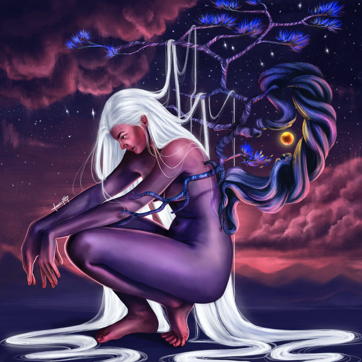 mooncmin's tweet image. Invited by @drcc_art. The 3rd day of the #FriendChallenge is heree!!💜👯‍♀️

😘 Every day for 10 days I will post an art piece of a friend. (including title)
😀 That friend then is challenged to do the same for 10 days and 10 different artists. 

‘Life Purpose’ by @francisftlp 💞💜