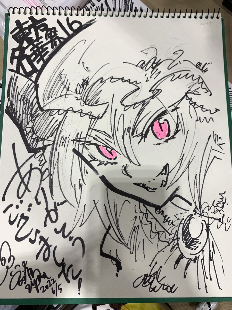 100年ぶりにイベントでスケブを描いたぞ。 