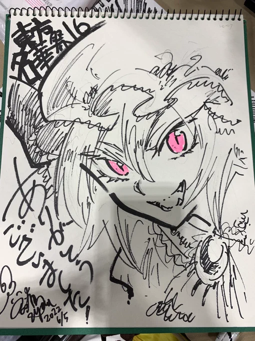 100年ぶりにイベントでスケブを描いたぞ。 