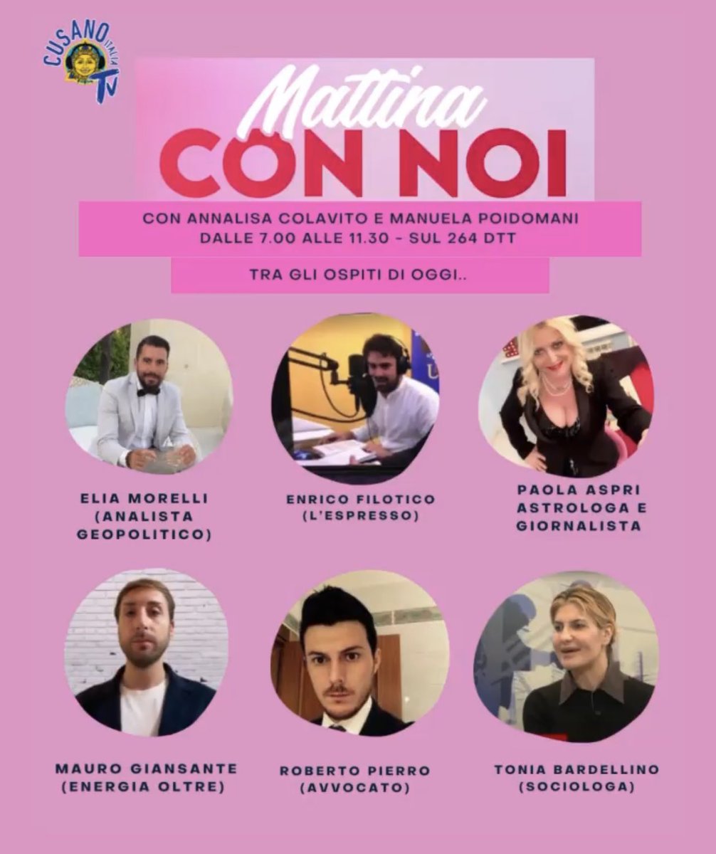 MauroGiansante's tweet image. Domani alle 8:30 su @CusanoTv ospite di Tommaso #Franchi e Annalisa #Colavito per parlare delle divisioni politiche sui #REFERENDUMGIUSTIZIA 

📺 256 dgt
💻 cusanoitaliatv.it
📲 Cusano Italia TV