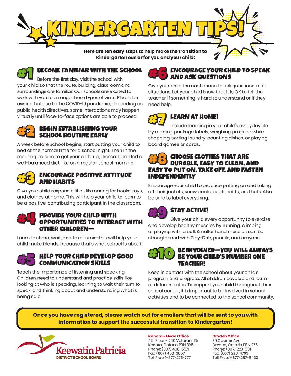 KPDSB_Schools's tweet photo. Do you have a little one starting Kindergarten this fall? Check out our Kindergarten Tips for starting school!  #KatKP #KindergartenatKP #KindergartenRegistration https://t.co/DTAtrKzfRe