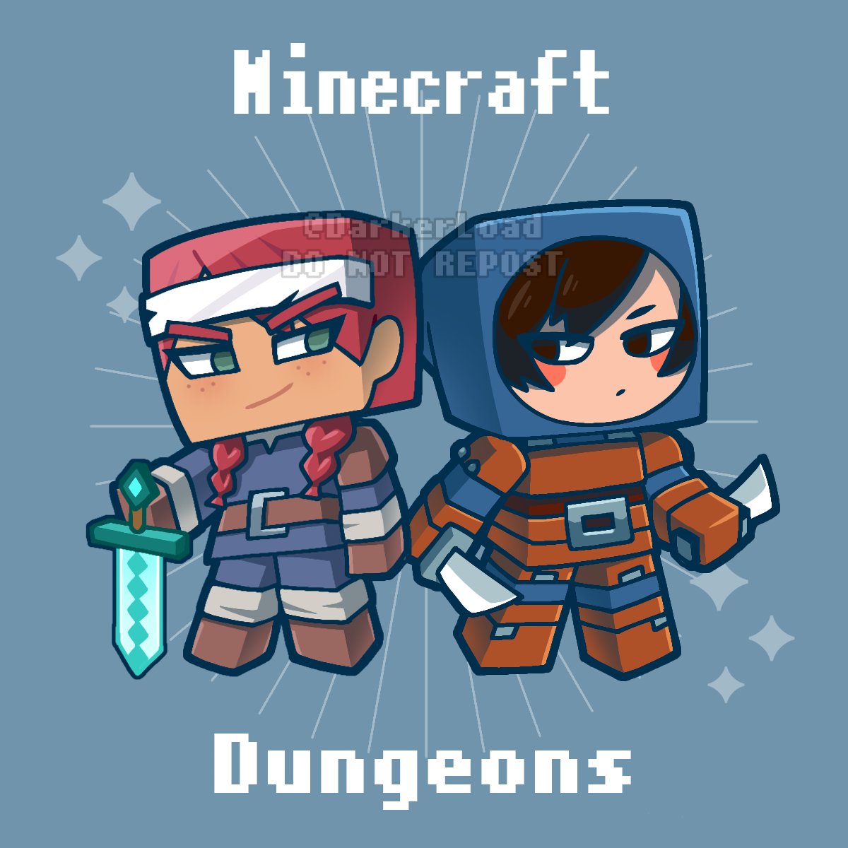 DarkerLoad's tweet photo. マイクラダンジョンズの絵(進むほど新しい) https://t.co/wLd49N4a0m