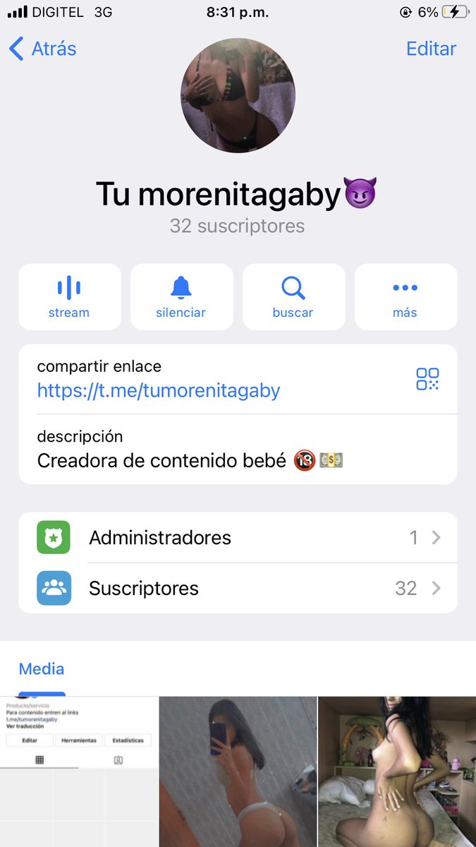 Escribanme para pasarles el link de mi telegram