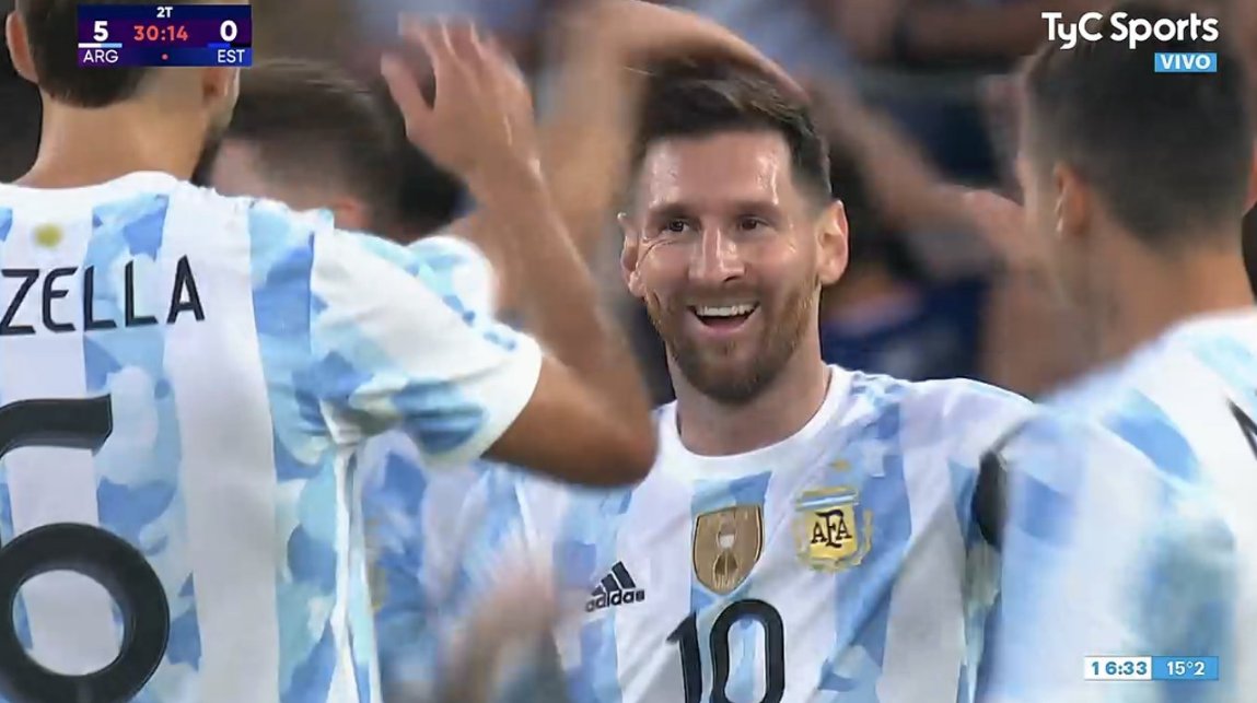foet247europa's tweet photo. Lionel Messi scored all five of Argentina's goals as they thrashed Estonia 5-0. #ARGEST https://t.co/70OsJoGxrb