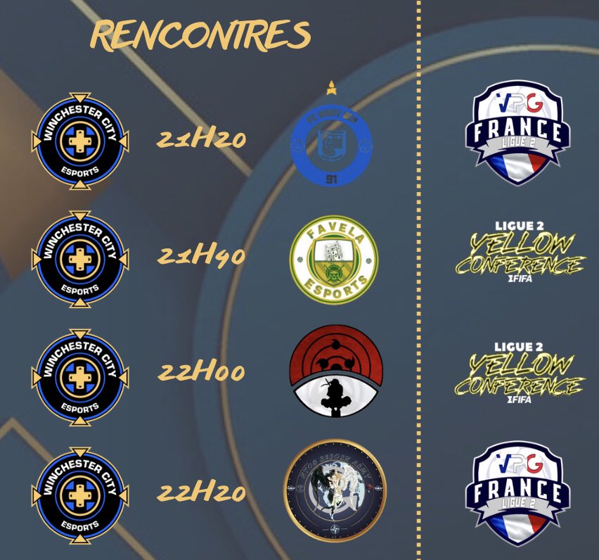 Programme du soir: 

 <a href="/VPGFrance_/">VPG France</a> 🇫🇷 
<a href="/FCSAINTGER91/">Julien Pastore</a> 

@EfifaOnline 🇫🇷
 <a href="/FavelaEsport/">Frozen Esport</a>

@EfifaOnline 🇫🇷
<a href="/ClanUchiwa_/">Clan Uchiwa</a>  🏆

<a href="/VPGFrance_/">VPG France</a> 🇫🇷
@fabio24517 

Une grosse soirée de prévu, avec la confrontation direct contre nos amis du <a href="/ClanUchiwa_/">Clan Uchiwa</a>. 💪💪

Bonne chance à vous 🤝