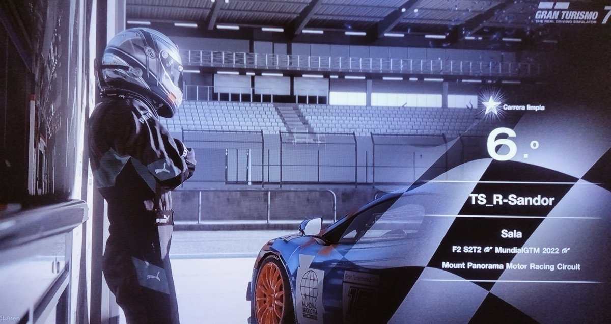 Muy contento con la 1@ Carrera de la 2@ Fase en el Mundial <a href="/GTSportMedia/">GranTurismoMEDIA Comunidad de pilotos y equipos.</a> ,  aunque  me vi con ritmo para un poco más todo según lo esperado. GO <a href="/TS_Riders/">TS Riders</a>

🚦 Mount Panorama
👤 <a href="/donpinponn/">TS_R-Donpinponn</a> 🅿️6️⃣