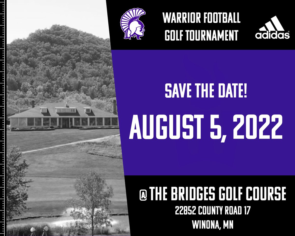 WinonaState_FB's tweet photo. 🏌️‍♂️Warrior Football Golf Outing
 
🗓August 5th

⛳️Bridges Golf Course @WinonaGolf 

Register today➡️ https://t.co/MsUs6Py9Hc https://t.co/3jL03WLjqx