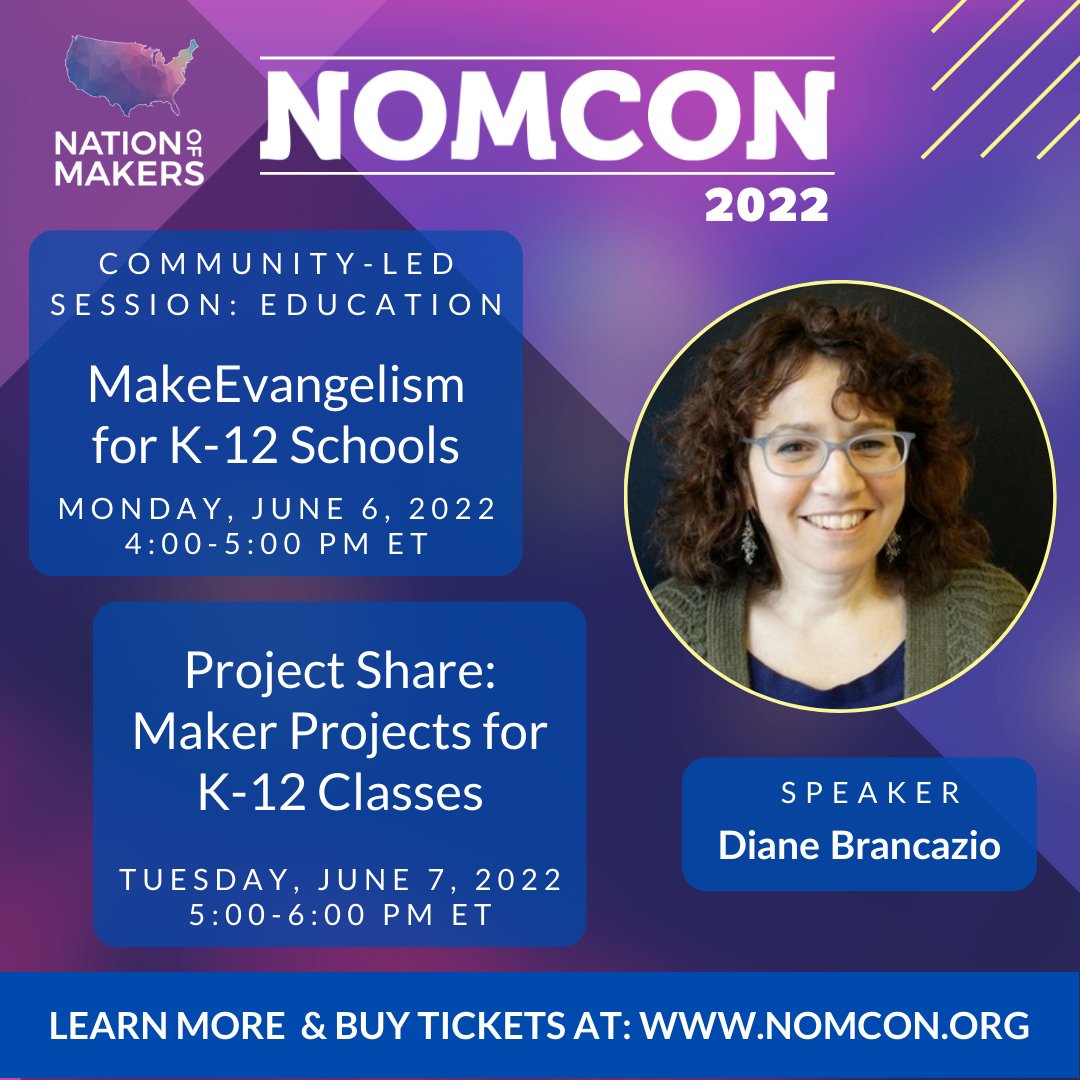NationOfMakers's tweet photo. Have you heard about our #NOMCON22 Community-led sessions? These engaging sessions are completely run by our #NationofMakers community throughout NOMCON.  Check out our great lineup this week! Note: If you have Week 1 tickets, your tix are good for all sessions until Week 2 :-) https://t.co/xunkzBHxrf