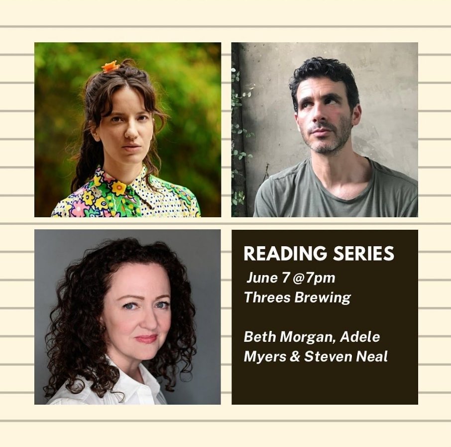 Come to the Brooklyn Writers Space 'Reading Series' tomorrow at 7pm at @threesbrewing. Listen to me read my short story 'Long Pauses,” and also listen to pieces from @gentle_herbal_laxative and @adelejam. Reserve your free tickets using the link in my bio. #AuthorsOfTwitter