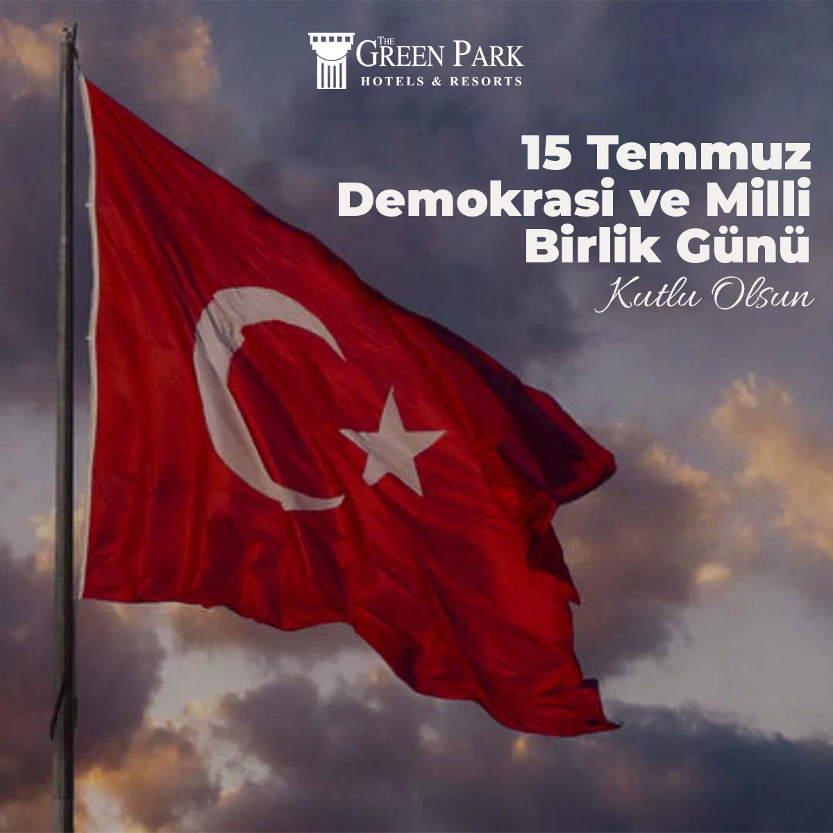 Egemenlik kayıtsız şartsız Milletindir ! 15 Temmuz Demokrasi ve Milli birlik günü Kutlu Olsun !
#15temmuz #demokrasi #millibirlik #thegreenparkhotel