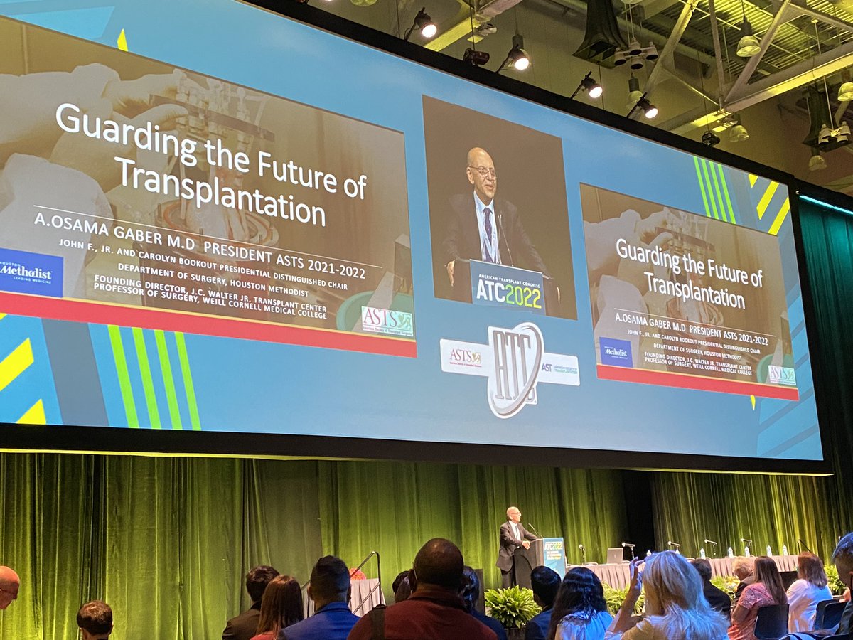 ameinders4's tweet photo. Wonderful ASTS presidential address about the future of transplant surgery by @HMSurgery chair and mentor, Dr. Gaber, including a shout out to the rest of our phenomenal transplant department! #ATCBoston2022 https://t.co/By88n5mS3R