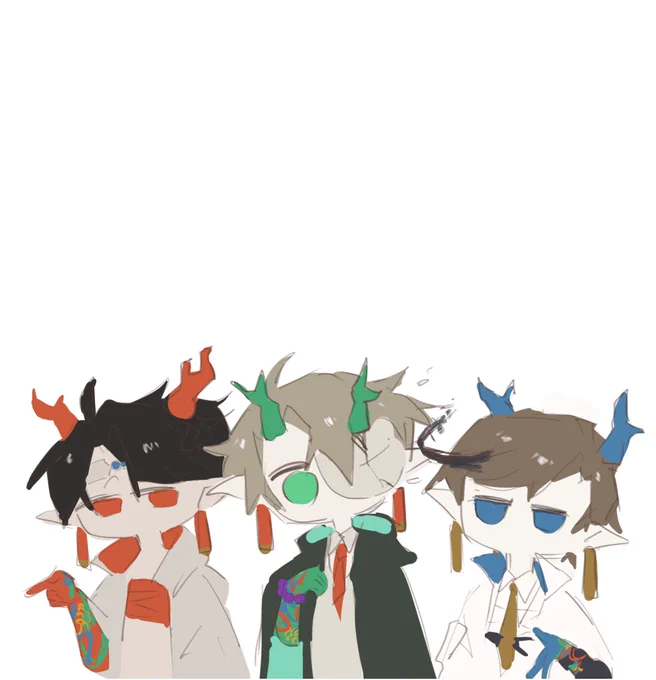 DT but they're the dragon siblings from Arknights

 (guys what did I say about green, red, blue colour schemes, I can't help it-)

#dreamteamfanart #dreamfanart 