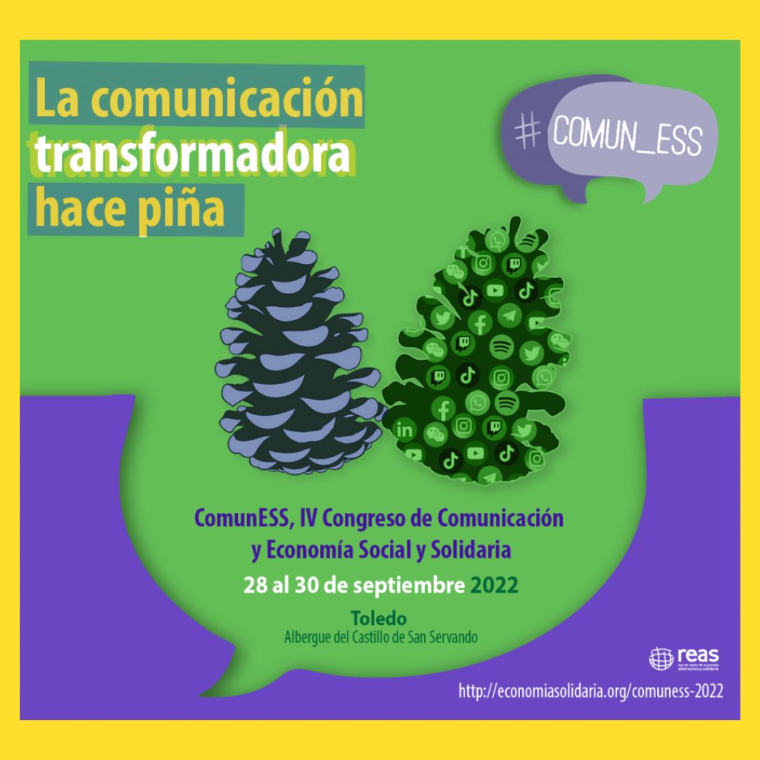 Tangente_coop's tweet photo. 📣 #SaveTheDate |  Del 28 a 30 de septiembre, ¡hacemos piña!

🟢 #ComunESS2022 IV Congreso de Comunicación de Economía Social y Solidaria

📍 Toledo, Albergue del Castillo de San Servando

Organizado por @Reas_Red

Más información https://t.co/yjJLJ7Wy4F https://t.co/VPs8Gu4iBP