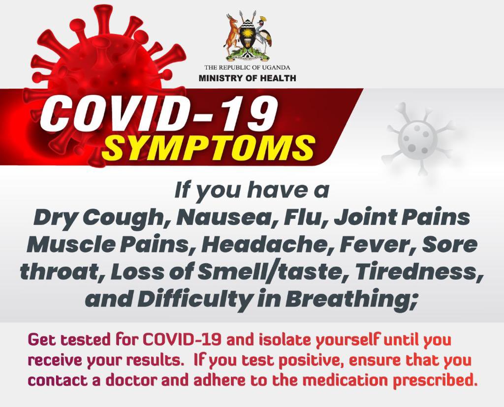 Visit the nearest health facility if you have any of these symptoms 
#STAYSAFEUG