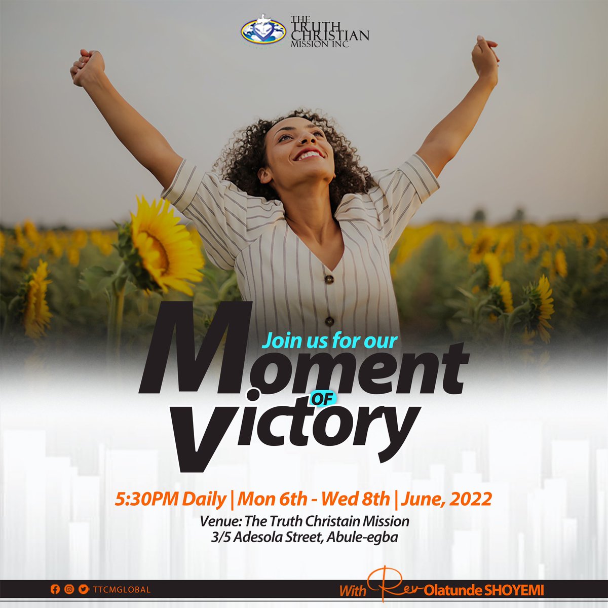 ttcmontwit's tweet photo. Join us in our Moment of Victory
As we Pray to God for DIVINE HELP... For our Family and NATION NIGERIA. 
#Peace #Nigeria #TTCMGlobal #prayfornigeria https://t.co/KVZLk6gb4O