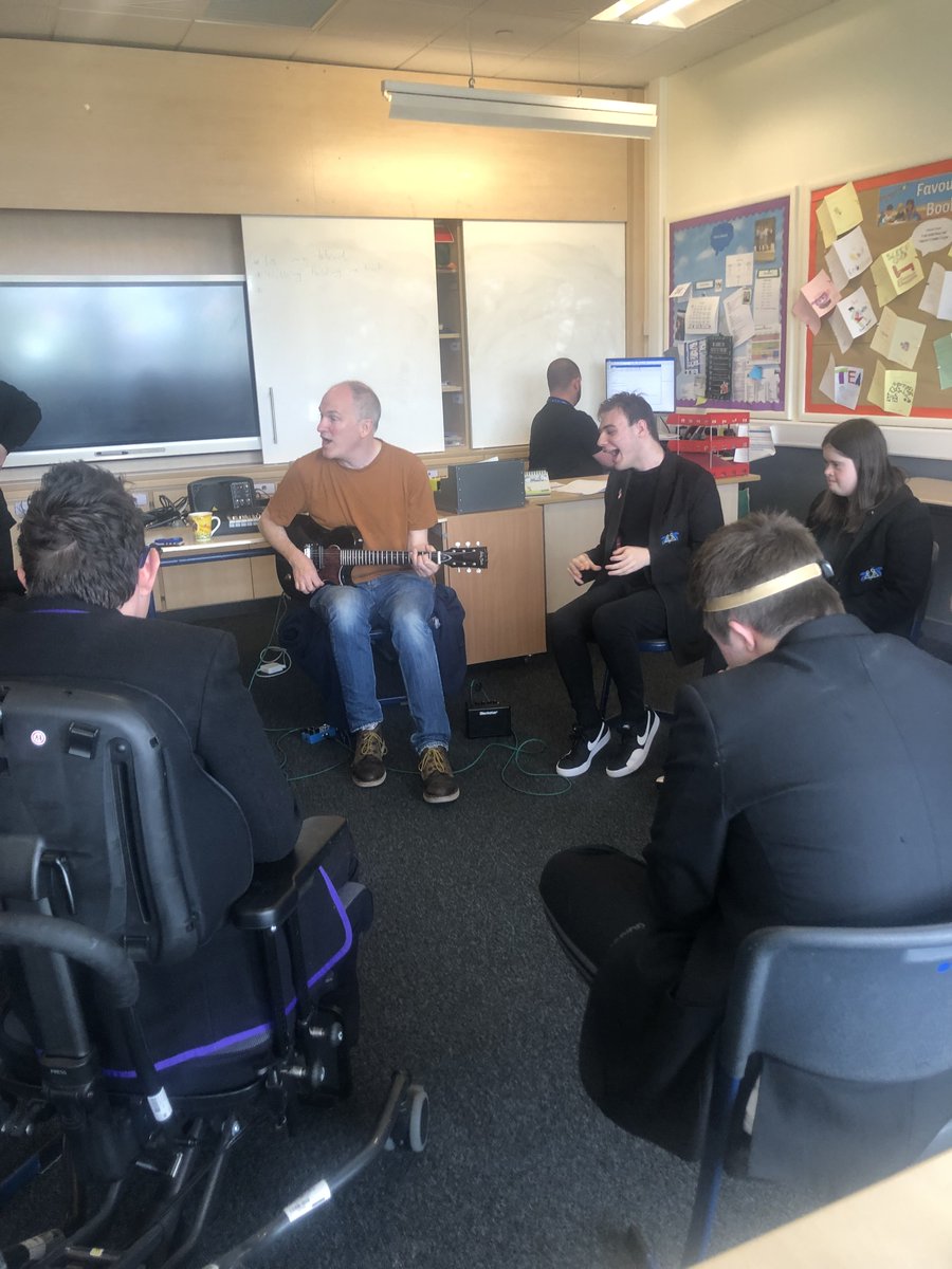 IsobelMair's tweet photo. Pupils from Yell and Unst had a great time jamming with Bal from Sense Scotland this morning. #weareIMS #SenseScotland https://t.co/1u8TzjXZpR