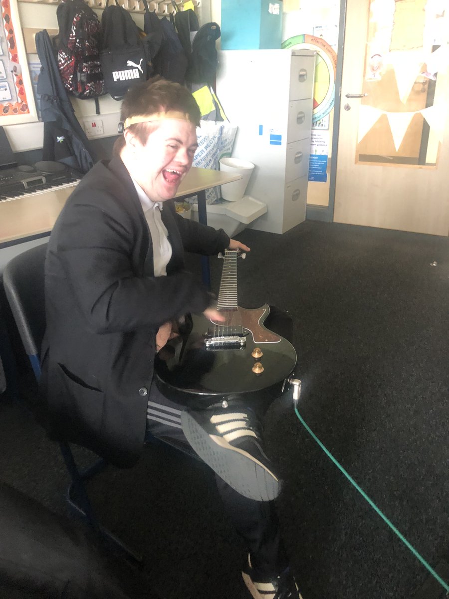 IsobelMair's tweet photo. Pupils from Yell and Unst had a great time jamming with Bal from Sense Scotland this morning. #weareIMS #SenseScotland https://t.co/1u8TzjXZpR