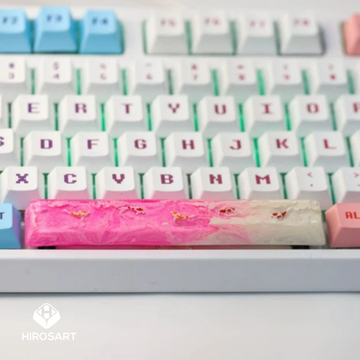 Hirosart_'s tweet photo. Lovely little Koi fish keycap makes an ideal birthday gift for your girlfriend 🌸

#hirosart  #handmade #keycaps #aesthetic #keyboards #resinkeycaps  #workaesthetic #resinart   #pcsetup  #gaminggear  #pcgamers #dreamsetup #workspace   #keyboard   #keebs #keeb #koifish #giftideas https://t.co/c5iwWlqbsH