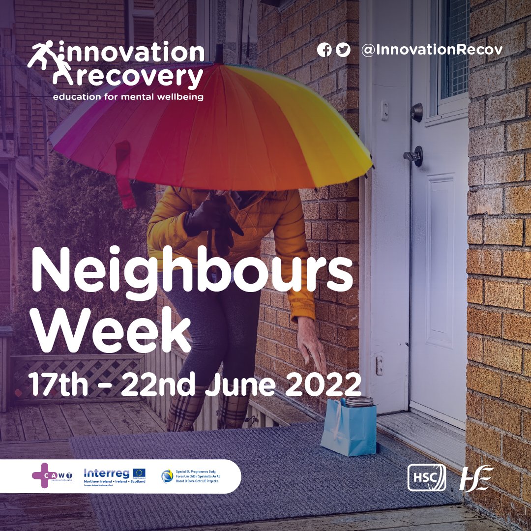 InnovationRecov's tweet photo. 👉Getting to know your neighbours can be a great way to foster new friendships. Next time you see your neighbour consider saying hello and having a chat. If you'd like some more tips, check out our range of courses at https://t.co/yMhfrR5sqP #ChangeMyStory #NeighboursWeek https://t.co/c6GdrDy6Uq