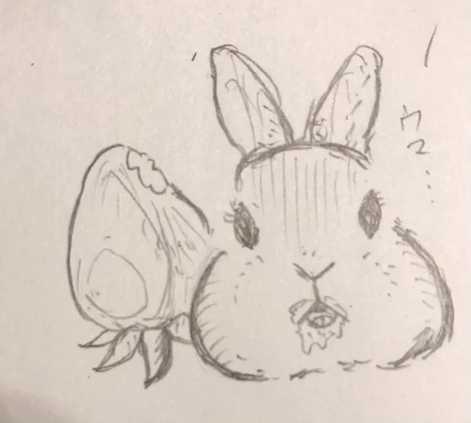うさぎがイチゴ食べてるところ🍓🐰

#うさぎ #イラスト 