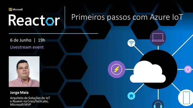 jorgemaia's tweet photo. Hoje, às 19h, começa "Primeiros passos com Azure IoT", a 1ª parte de uma série de 4 episódios que vou apresentar no @ReactorSaoPaulo para a comunidade, falando sobre #InternetdasCoisas com #Azure. Confira: https://t.co/L8tTbWB4n0 #Microsoft #IoT #JorgeMaia #CrazyTechLabs https://t.co/aGxlJgRlC1