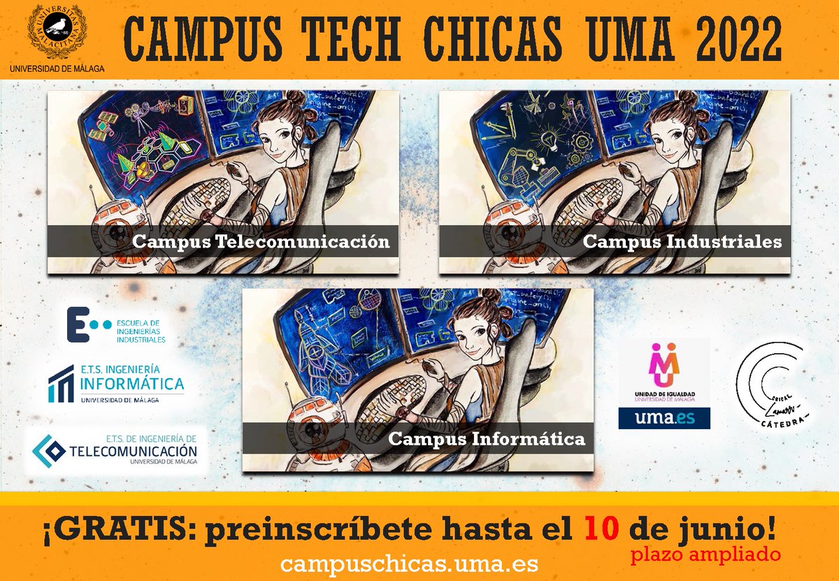 Abierto el plazo de inscripción en el campus tech chicas uma. Anímate!! Es gratuito!! El plazo concluye el 10 de Junio.