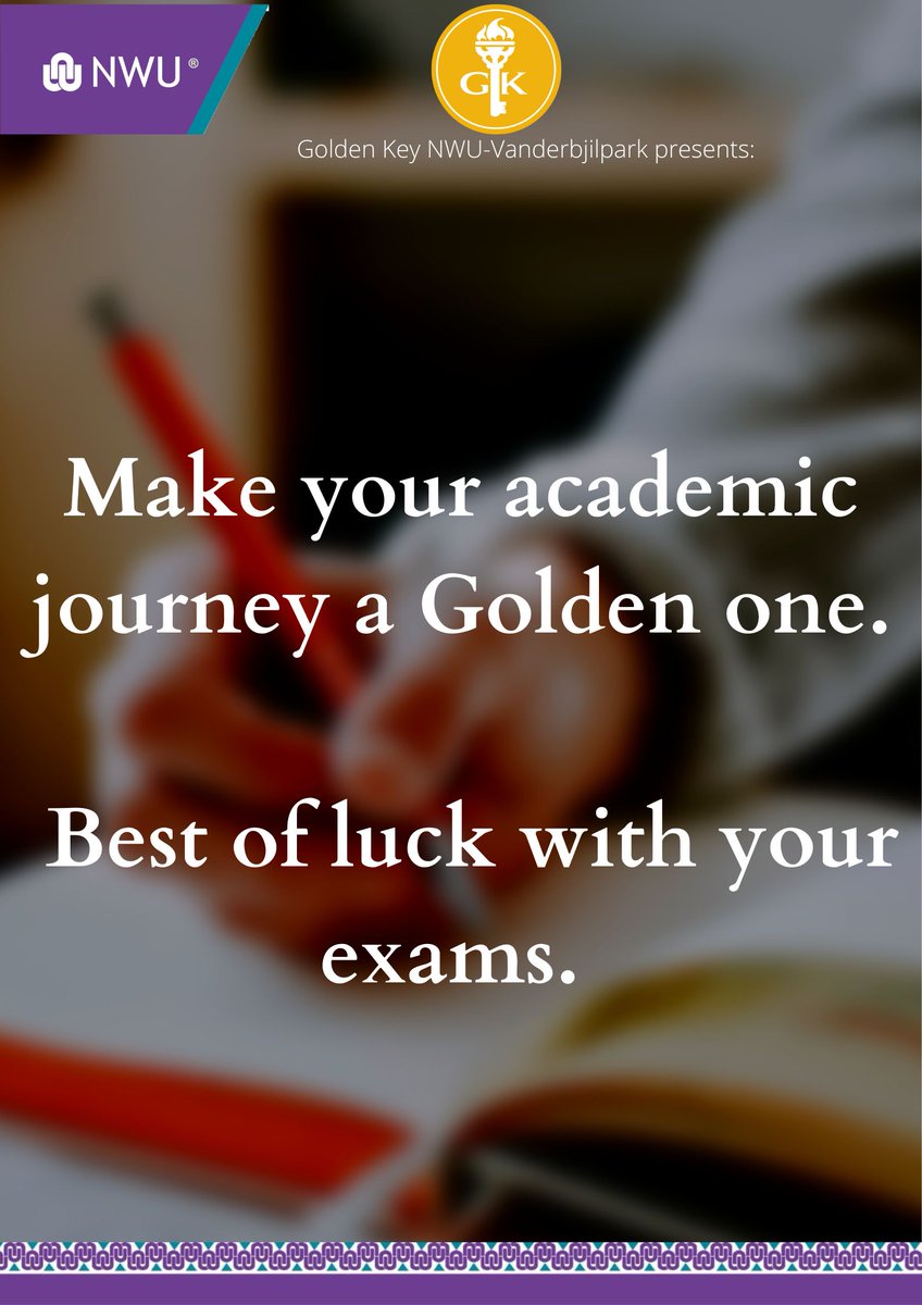 NWUVTCGoldenkey's tweet photo. Golden'luck with your Exams!
Lets Go Goldies, lets go!
#yesgk #gksa #goldenkeyinternationalhonoursociety #goldenkeysa #goldenkeysouthernafrica #goldenkeysa https://t.co/ZWMvMTdsnu