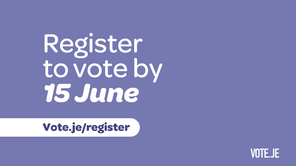REGISTER TO VOTE NOW

To vote in this year's election, you need to be registered by 12 noon on Wednesday 15 June. 

It takes just 2 minutes. Don't miss your chance to have your say ➡️ vote.je/register

Your Voice. Our Future. Register.

#JerseyElection22