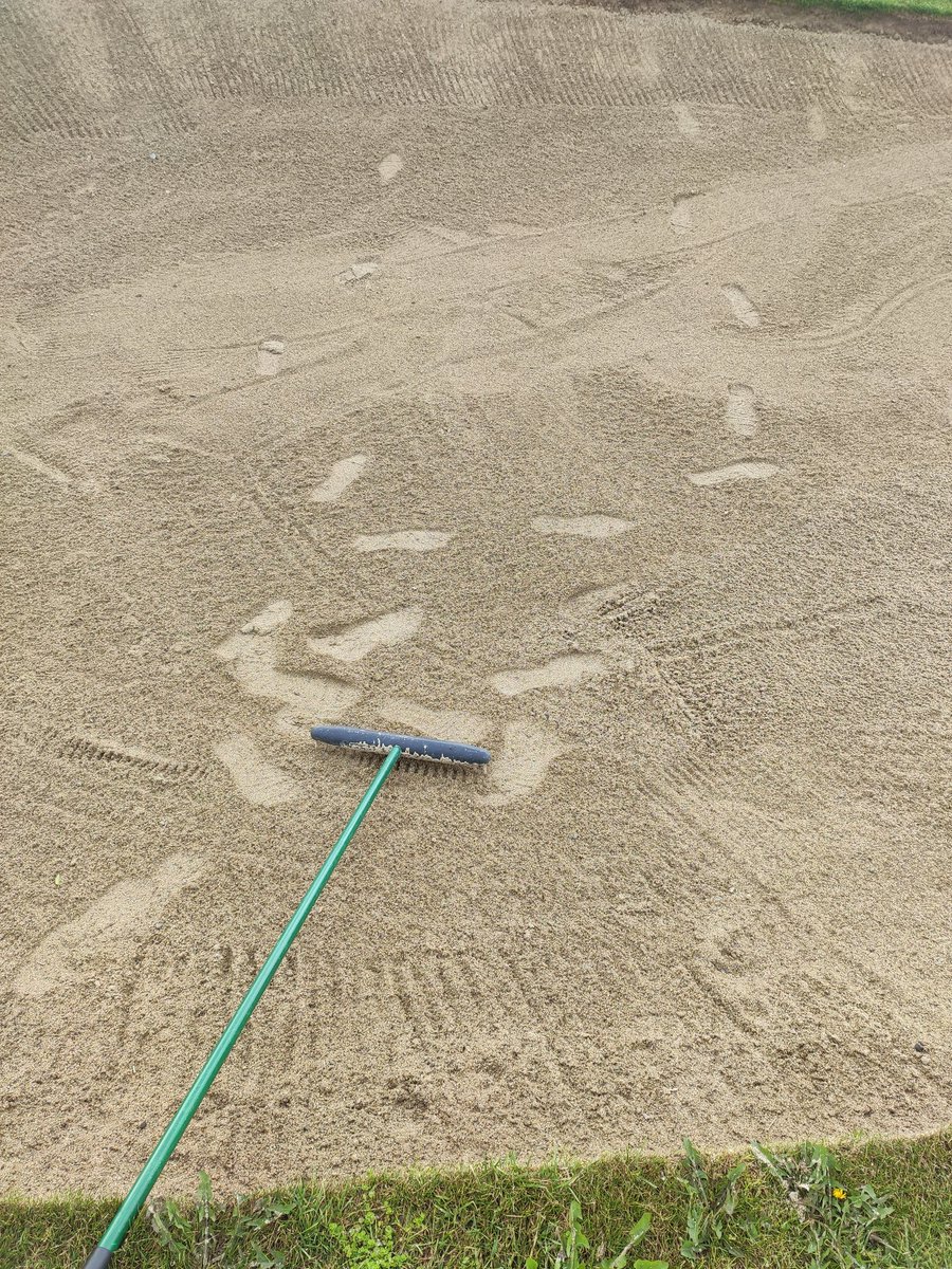 paulokane's tweet photo. Surely it was easier to rake the bunker rather than walk around it. This is a constant problem at most golf courses. Please rake the bunkers. #respectyourcourse @CorrstownGC https://t.co/41cPtigwJZ