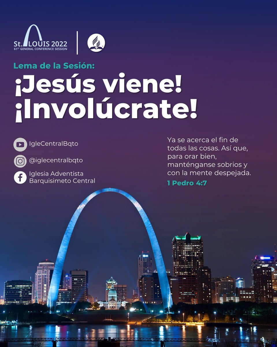 IgleCentralBqto's tweet photo. ¿Estás realmente consciente de la inminencia del retorno de Jesús?🤔

El lema de la Sesión de la Asociación General nos llama a estar involucrados en la Misión!😀

Síganos orando por esta Sesión que hoy inicia 🙏🏼

#GCSession #JesúsViene #Involúcrate #IglesiaAdventista #Adventist https://t.co/CgG8lb0k16