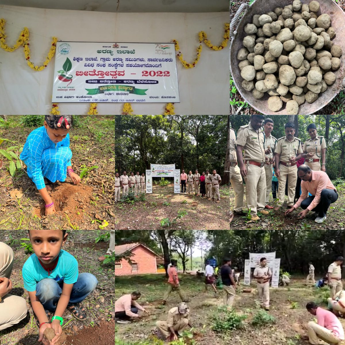 ದಿನಾಂಕ 05-06-2022 ರಂದು ವಿಶ್ವ ಪರಿಸರ ದಿನಾಚರಣೆ ಹಸಿರು ಕರ್ನಾಟಕ ಅಭಿಯಾನದ ಅಂಗವಾಗಿ ಬೀಜ ಬಿತ್ತನೆ ಅಭಿಯಾನ ವಿಶೇಷ ಕಾರ್ಯಕ್ರಮವನ್ನು ಕಾರವಾರ ವಿಭಾಗದ ಹೊಸಕಂಬಿ ವಲಯ ಕಚೇರಿ ಆವರಣದಲ್ಲಿ ಶಿಕ್ಷಣ ಇಲಾಖೆ,ಗ್ರಾಮ ಅರಣ್ಯ ಸಮಿತಿಗಳು ಸಾರ್ವಜನಿಕರು ಬಿತ್ತೋತ್ಸವ ಕಾರ್ಯಕ್ರಮದ ಬಗ್ಗೆ ಅರಿವು ಮೂಡಿಸಲಾಯಿತು. @UMESH_V_KATTI @PMOIndia