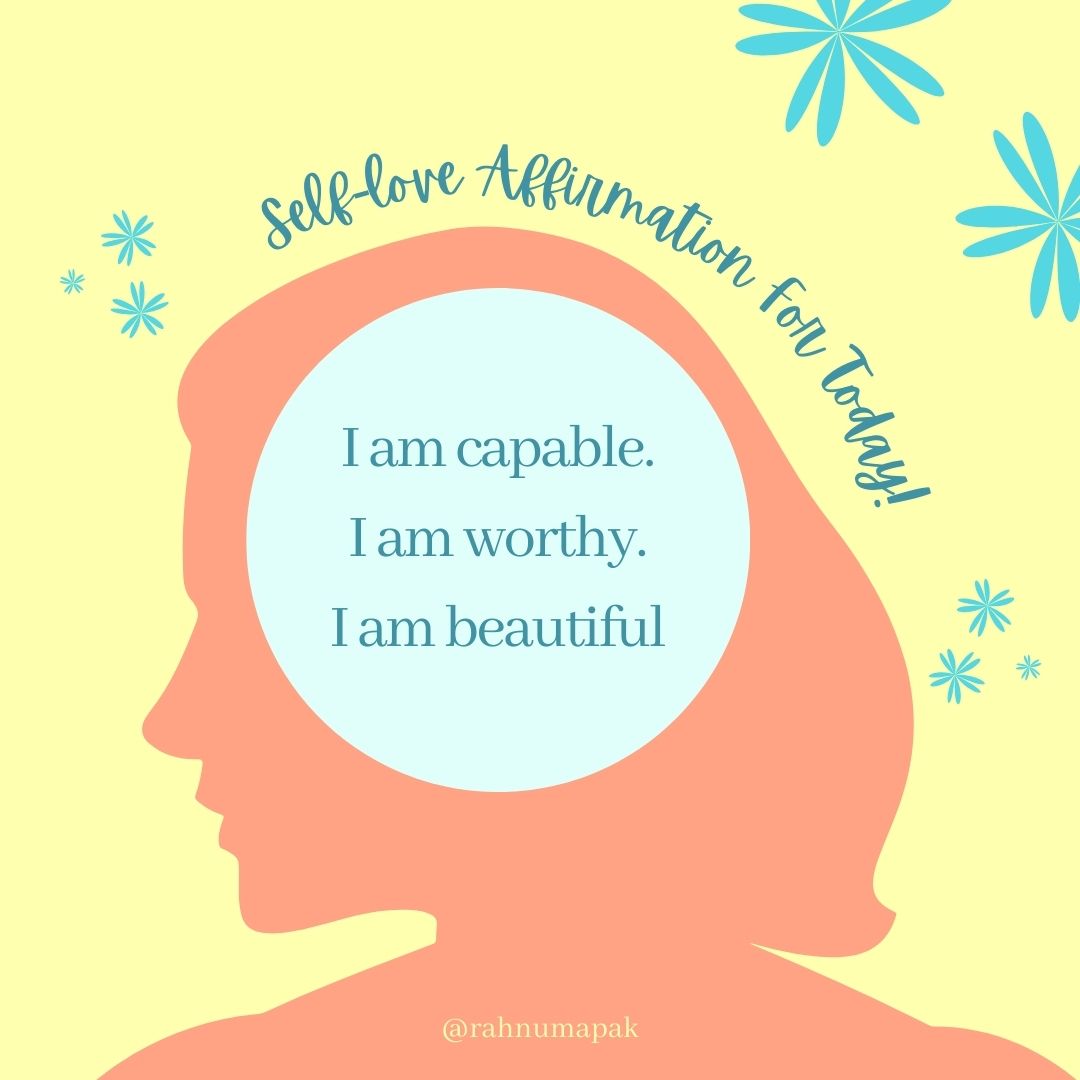 Tell yourself: 'I am capable, I am worthy. I am beautiful.'

How's your Monday going? Tell us in comments below.

#mondaymorning #rahnumapak #findyourpath #reminderoftheday